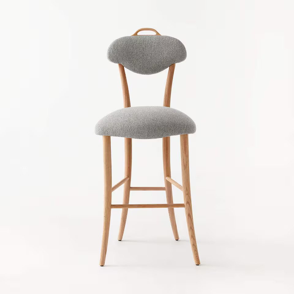 Velvet Bar Stool with Back