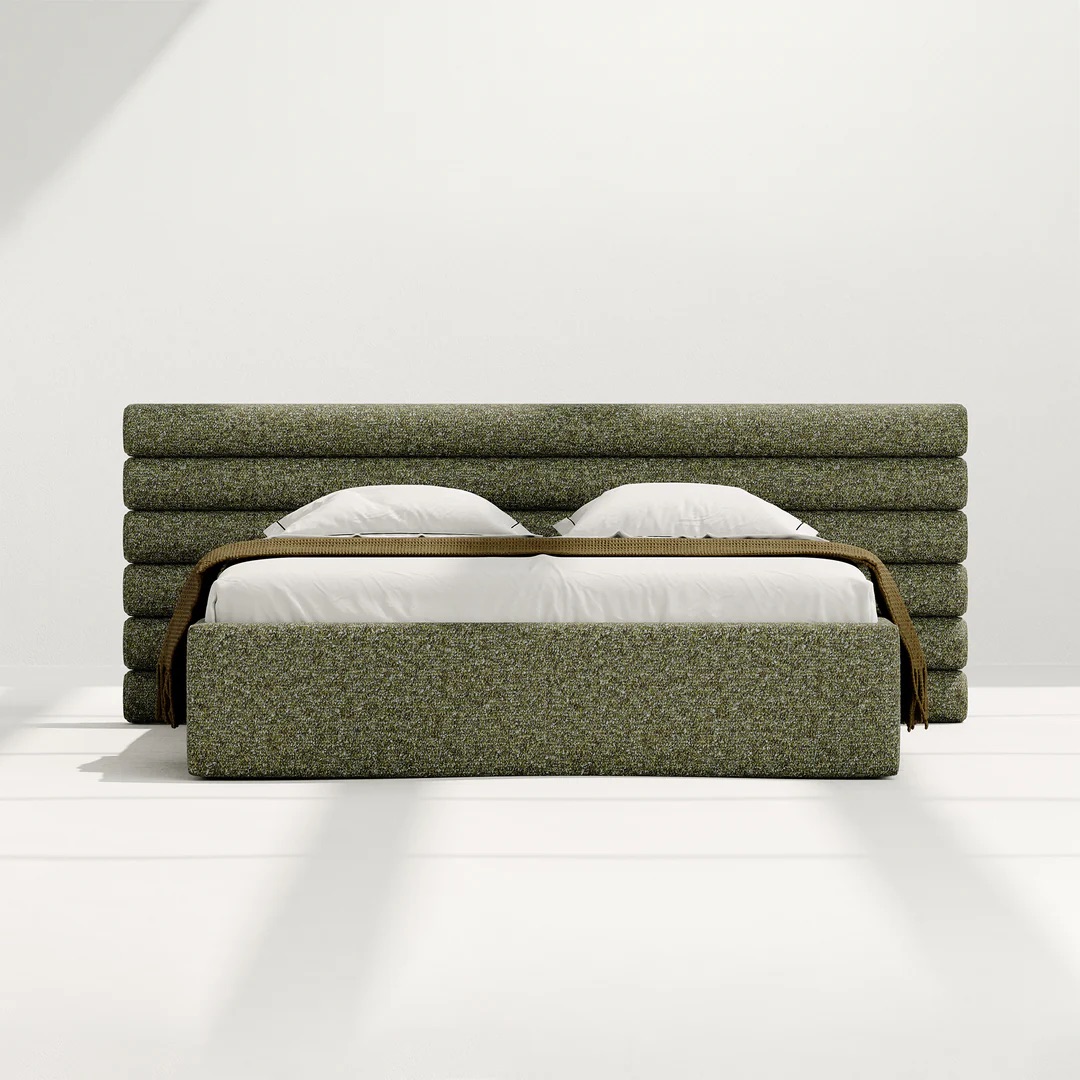 Pearl Button-Tufted King Bed