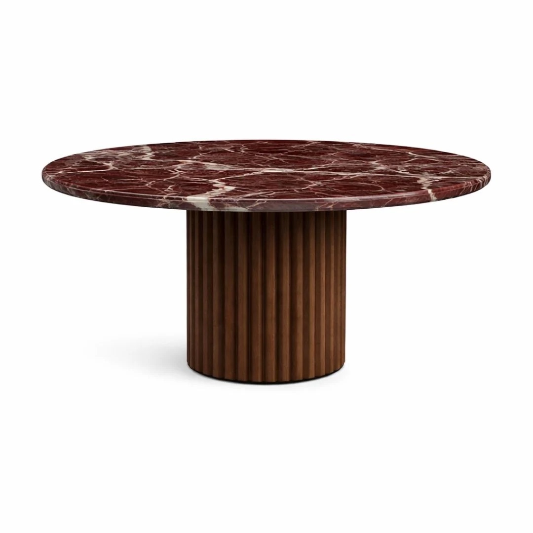 Oval Marble & Brass Dining Table