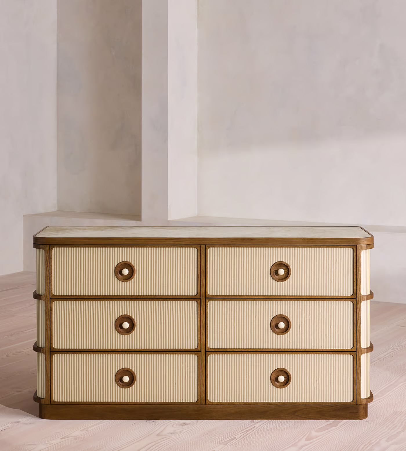 Rattan Front 3-Drawer Chest