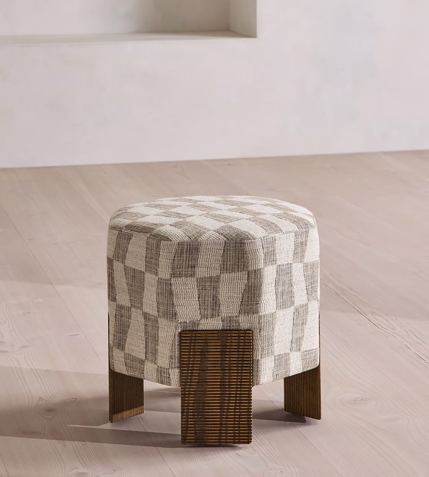 Round Velvet Ottoman