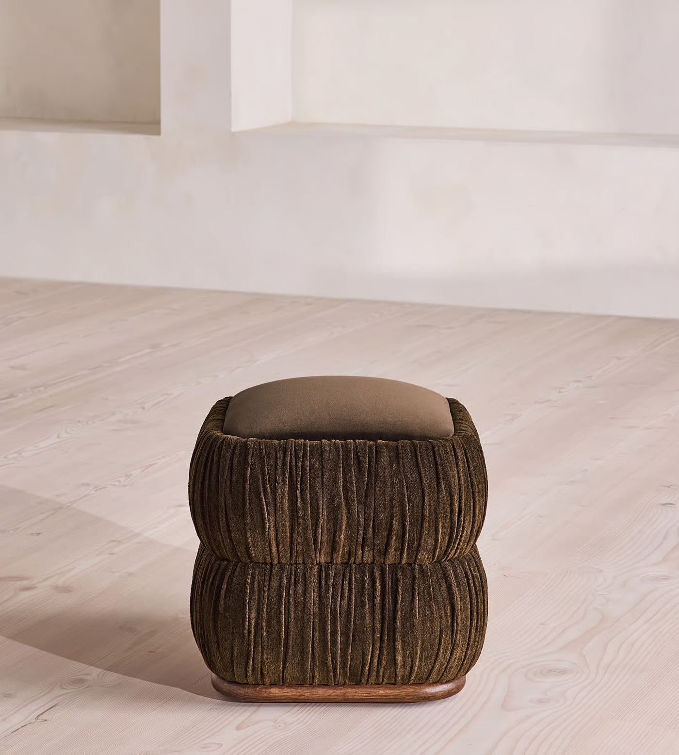 Bouclé Storage Ottoman