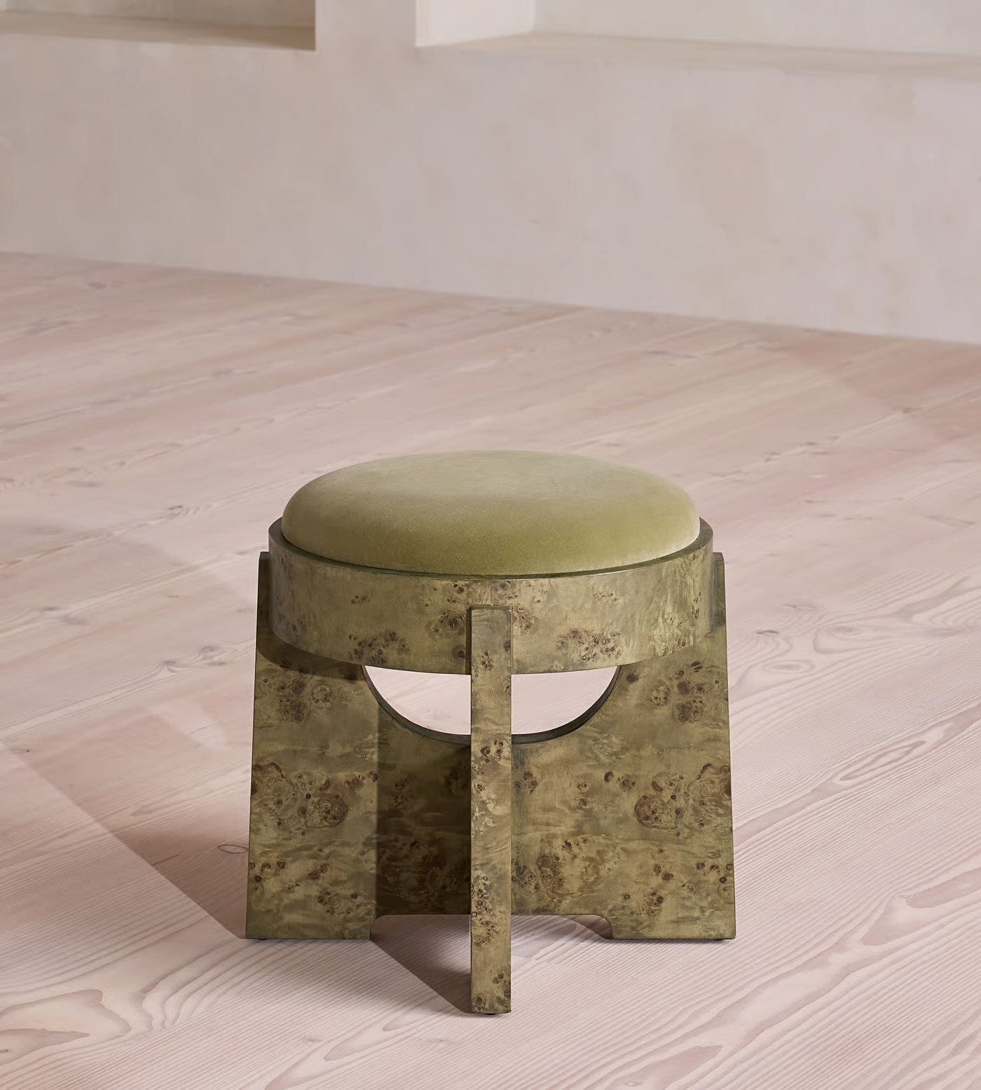 Velvet Tufted Footstool