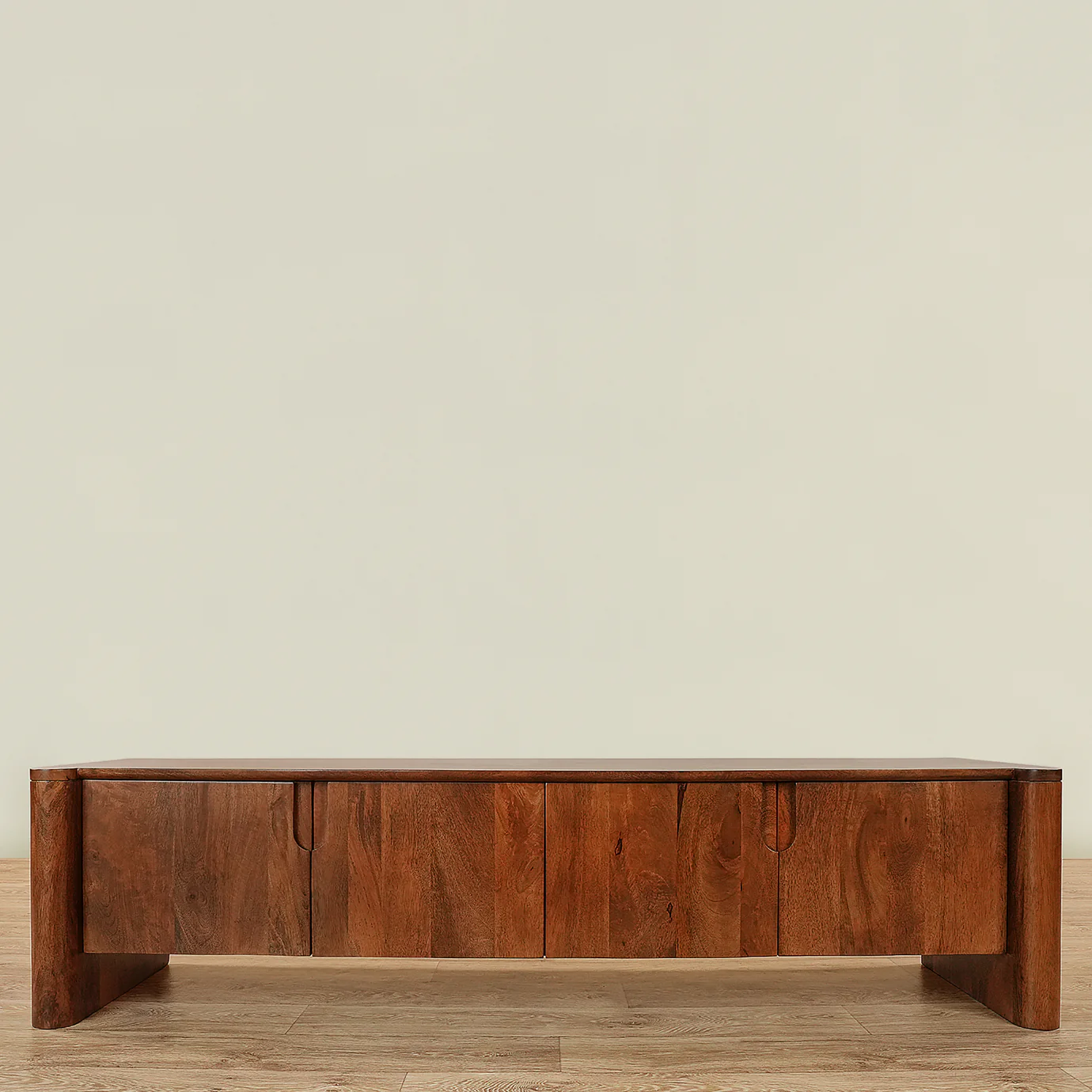 Industrial TV Stand with Shelves